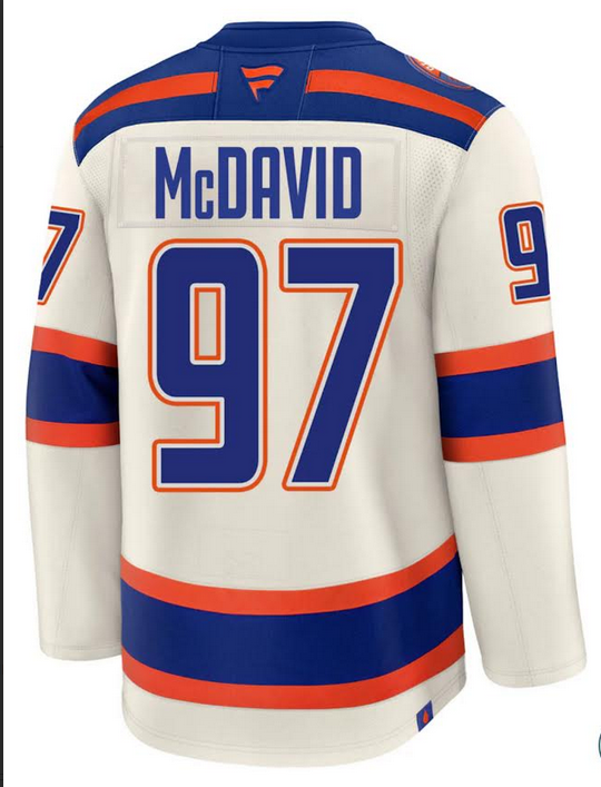 Men Edmonton Oilers #97 McDavid white 2025 NHL jersey 012